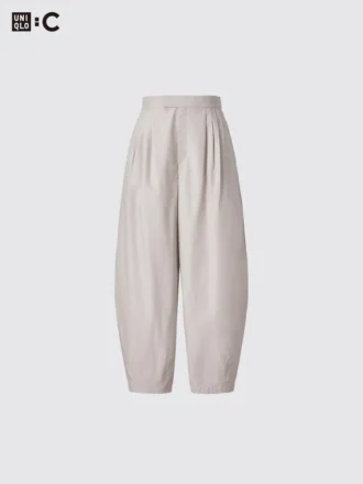 Pantalones de algodón con corte globo para mujer