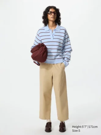 Pantalones de algodón holgados hasta el tobillo para mujer