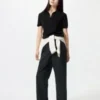 Pantalones de algodón holgados hasta el tobillo para mujer Pantalones de algodón holgados hasta el tobillo para mujer