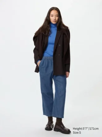Pantalones de algodón holgados hasta los tobillos para mujer | Denim