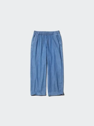 Pantalones de algodón holgados hasta los tobillos para mujer | Denim
