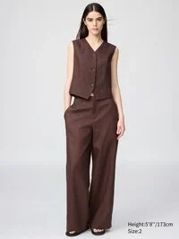 Pantalones de lino Premium Linen para mujer
