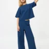 Pantalones de mujer con canalé milanés lavables Pantalones de mujer con canalé milanés lavables