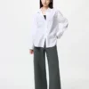 Pantalones de mujer con canalé milanés lavables Pantalones de mujer con canalé milanés lavables