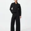 Pantalones de mujer con canalé milanés lavables Pantalones de mujer con canalé milanés lavables