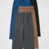Pantalones de mujer con canalé milanés lavables Pantalones de mujer con canalé milanés lavables