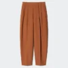 Pantalones de pierna ancha de mezcla de lino para mujer Pantalones de pierna ancha de mezcla de lino para mujer