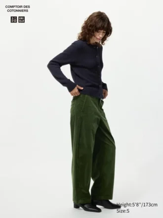 Pantalones de pana de corte recto para mujer