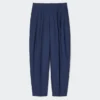 Pantalones de pierna ancha de mezcla de lino para mujer Pantalones de pierna ancha de mezcla de lino para mujer