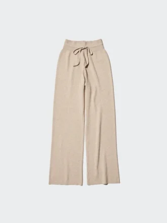 Pantalones de punto acanalados lavables para mujer