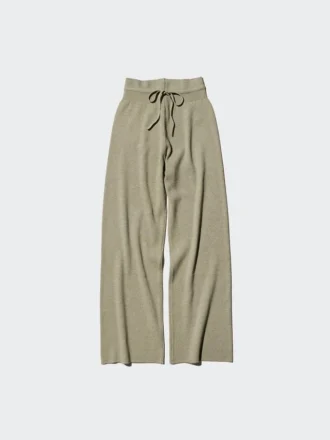 Pantalones de punto acanalados lavables para mujer