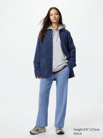 Pantalones de punto acanalados lavables para mujer