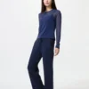Pantalones de punto acanalados lavables para mujer Pantalones de punto acanalados lavables para mujer