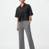 Pantalones de punto acanalados lavables para mujer Pantalones de punto acanalados lavables para mujer