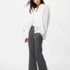 Pantalones de punto acanalados lavables para mujer
