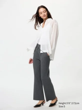 Pantalones de punto acanalados lavables para mujer