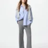 Pantalones de punto trenzado lavables para mujer