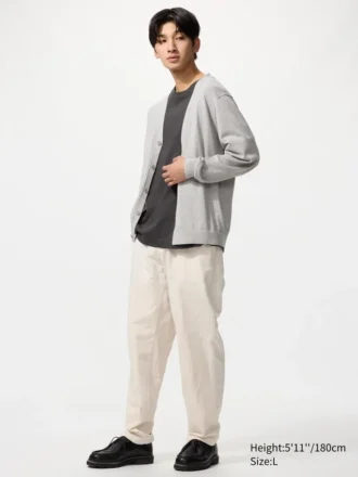 Pantalones holgados de mezcla de lino para hombre