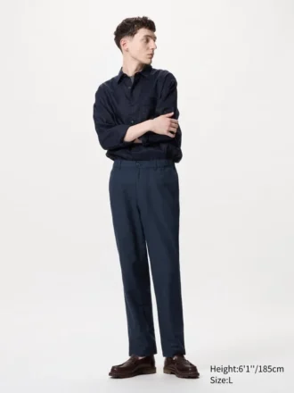 Pantalones holgados unisex de mezcla de lino