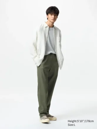 Pantalones holgados unisex de mezcla de lino