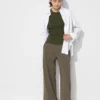 Pantalones rectos de jersey crepé para mujer Pantalones rectos de jersey crepé para mujer