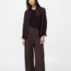 Pantalones rectos de jersey crepé para mujer Pantalones rectos de jersey crepé para mujer