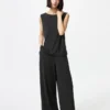 Pantalones rectos de jersey crepé para mujer Pantalones rectos de jersey crepé para mujer
