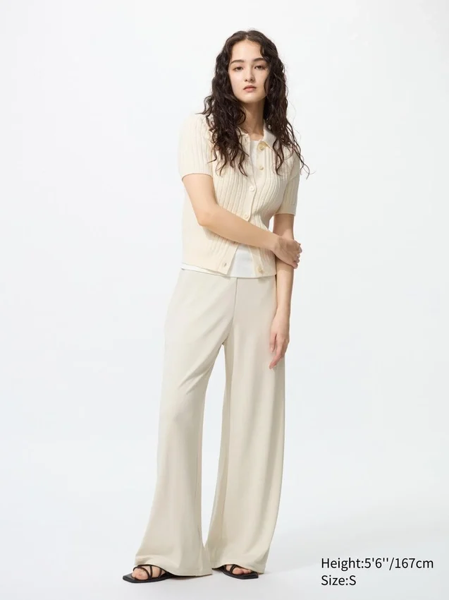 Pantalones rectos de jersey crepé para mujer Pantalones rectos de jersey crepé para mujer