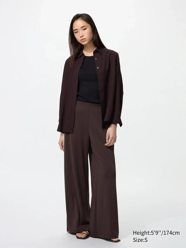 Pantalones rectos de jersey crepé para mujer Pantalones rectos de jersey crepé para mujer