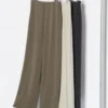 Pantalones rectos de jersey crepé para mujer Pantalones rectos de jersey crepé para mujer