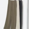 Pantalones rectos de jersey crepé para mujer Pantalones rectos de jersey crepé para mujer