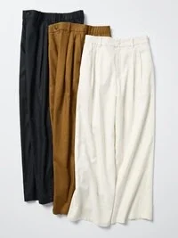 Pantalones rectos de mezcla de lino para mujer