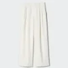 Pantalones rectos de mezcla de lino para mujer Pantalones rectos de mezcla de lino para mujer