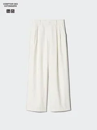 Pantalones rectos de mezcla de lino para mujer Pantalones rectos de mezcla de lino para mujer