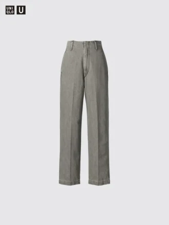 Pantalones rectos de mezclilla para mujer