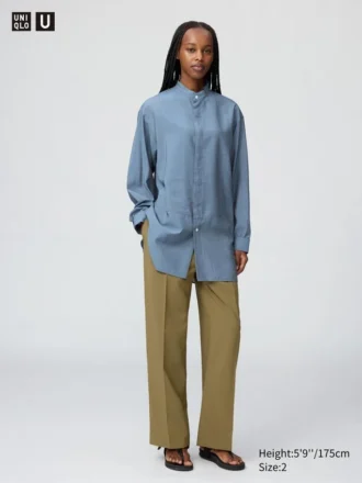 Pantalones rectos de tiro alto para mujer