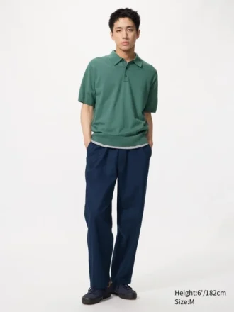Pantalones tobilleros holgados de mezcla de lino para hombre