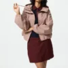 Parka corta de mezcla de algodón para mujer con pantalones cortos Parka corta de mezcla de algodón para mujer con pantalones cortos