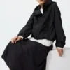 Parka corta de mezcla de algodón para mujer con pantalones cortos Parka corta de mezcla de algodón para mujer con pantalones cortos