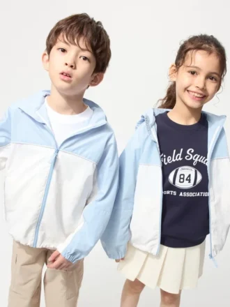 Parkas infantiles con protección UV y bolsillos | Color Block