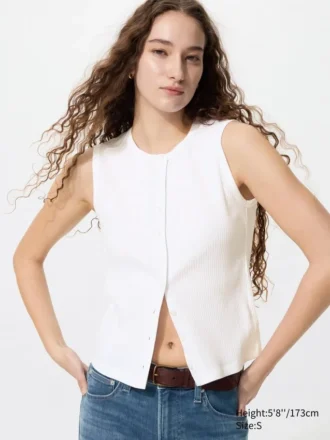 Partes de arriba con abertura frontal para mujer