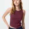 Partes de arriba tipo sujetador corto acanalado para mujer