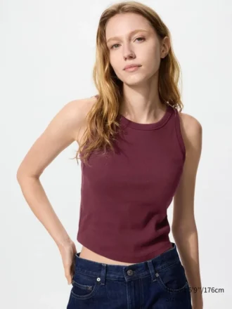 Partes de arriba tipo sujetador corto acanalado para mujer