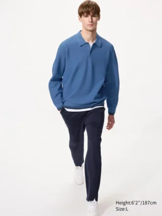 Polos 3D Knit lavables para hombre | Camisetas de manga larga Polos 3D Knit lavables para hombre | Camisetas de manga larga