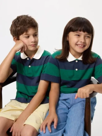 Polos de rayas de piqué seco para niños