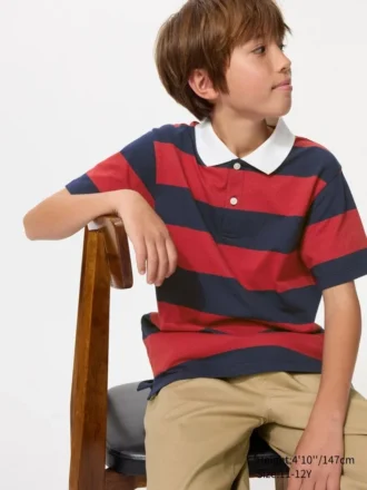 Polos de rayas de piqué seco para niños