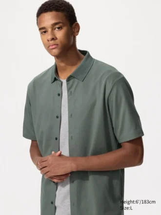 Polos unisex de piqué de algodón AIRism totalmente abiertos