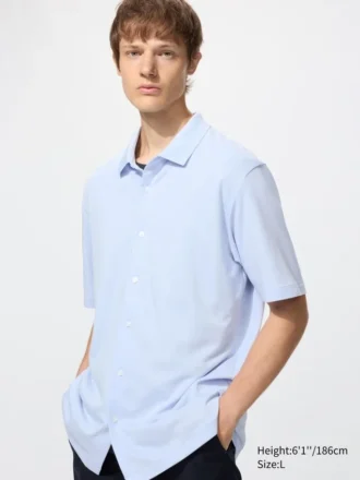 Polos unisex de piqué de algodón AIRism totalmente abiertos