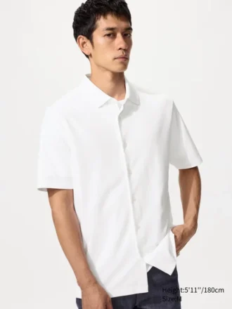 Polos unisex de piqué de algodón AIRism totalmente abiertos