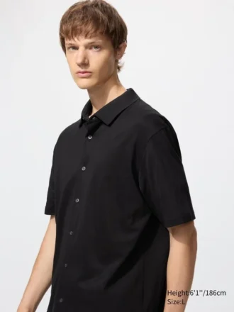 Polos unisex de piqué de algodón AIRism totalmente abiertos
